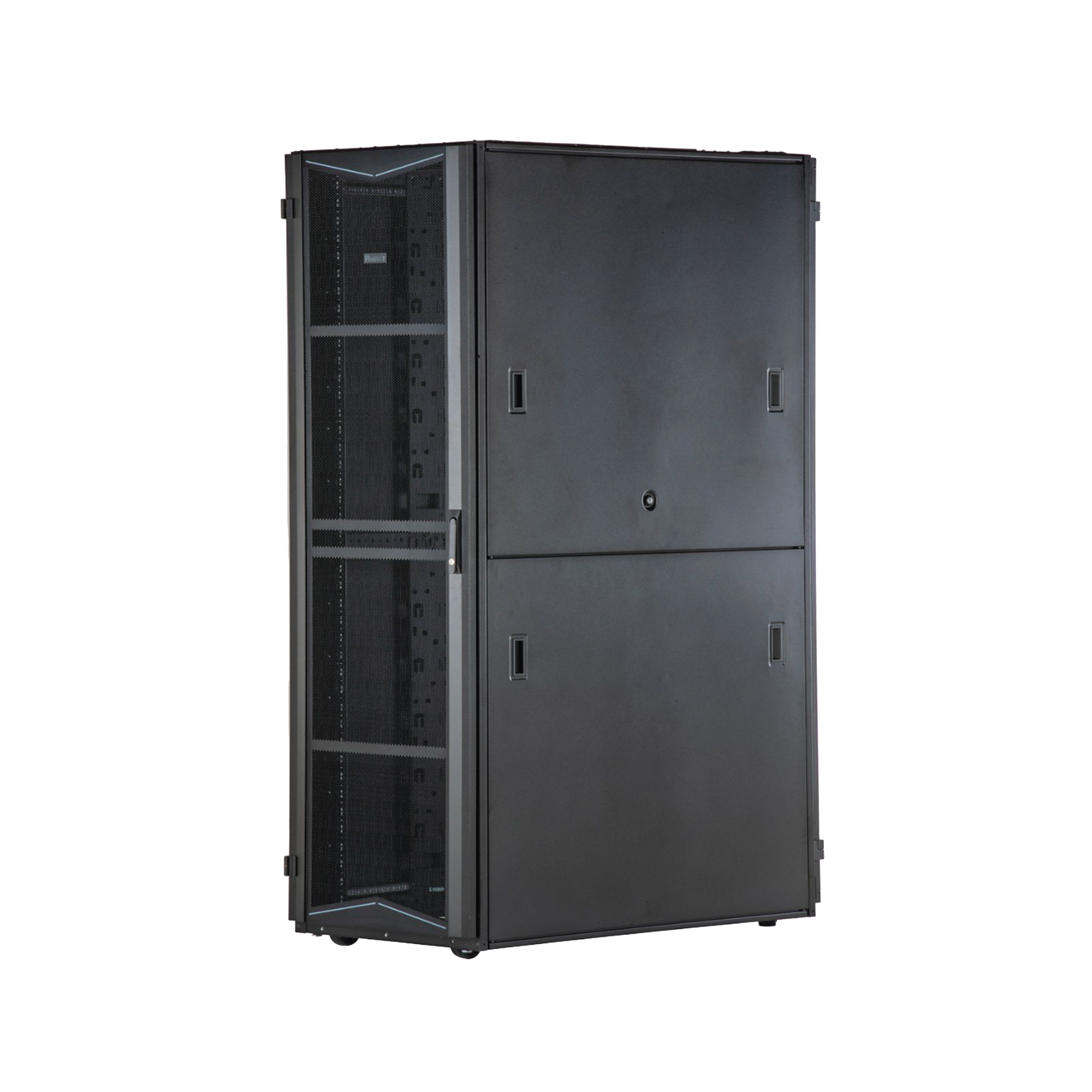 Gabinete FlexFusion para Centros de Datos, 45 UR, 800 mm de Ancho, 1200 mm de Profundidad, Fabricado en Acero, Color Negro