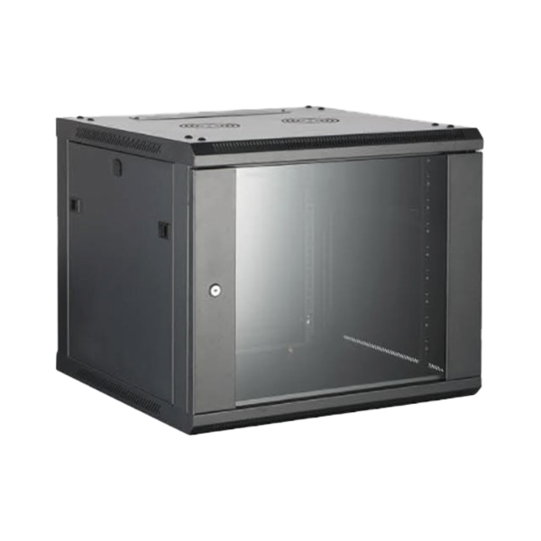 Gabinete para Montaje en Pared - Piso / Puerta de Cristal Templado / Cuerpo Fijo / 6 Unidades de Rack / 19 / Fabricado en Acero