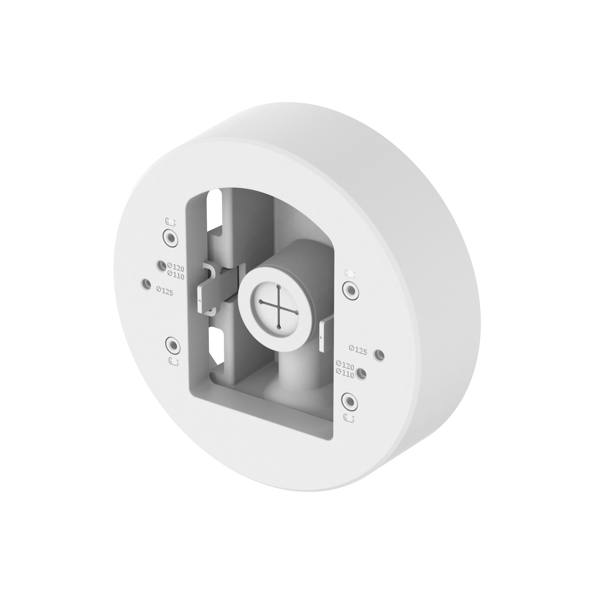 Montaje adaptador para instalacion en poste de camaras Domo y Bala serie X o P marca Hanwha