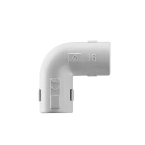 Unión en L (Codo) para tubería rígida, recomendado para cable eléctrico, PVC Auto-extinguible, de 32 mm