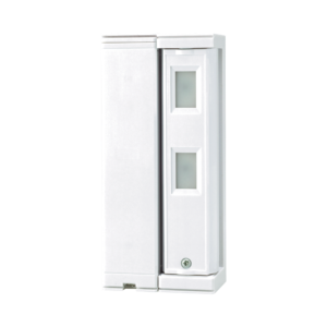 Sensor de Movimiento / Tipo Cortina / Ajuste de detección 2m o 5m / 100% Exterior / Inalambrico (Alimentación)/Compatible con cualquier panel de alarma / Proteja fachadas, puertas, ventanas, balcones y mas!