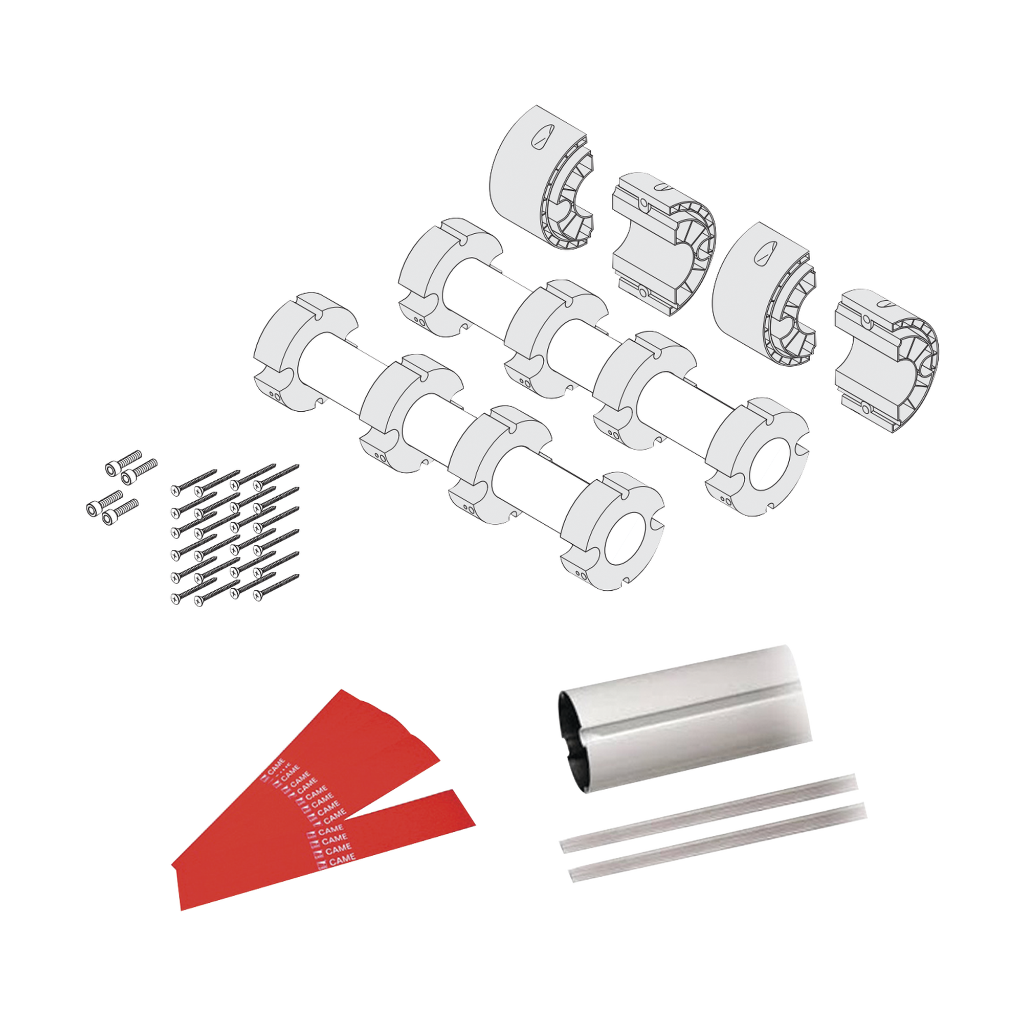 Kit de mástil para barreras GARD8 / Incluye 2 secciones tubulares de 4m / Incluye tiras reflejantes / Incluye unión central