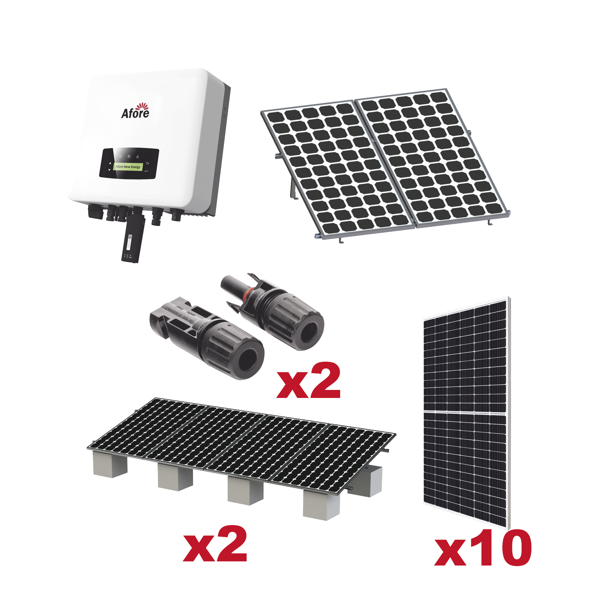 Kit Solar Interconexion / 5kW 220Vca / Inversor AFORE / Montaje Incluido