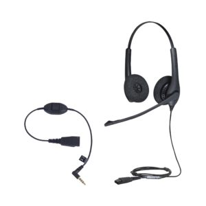 KIT, Diadema con cancelación de ruido, con accesorio para conexiones 3.5mm Incluye modelos BIZ-1500-DUO-QD y MOBILE-QD-35MM-Sï»¿
