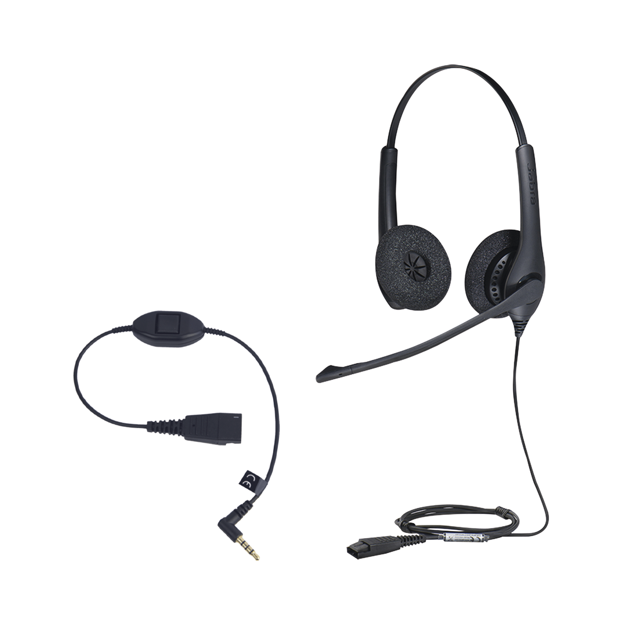 KIT, Diadema con cancelación de ruido, con accesorio para conexiones 3.5mm Incluye modelos BIZ-1500-DUO-QD y MOBILE-QD-35MM-S