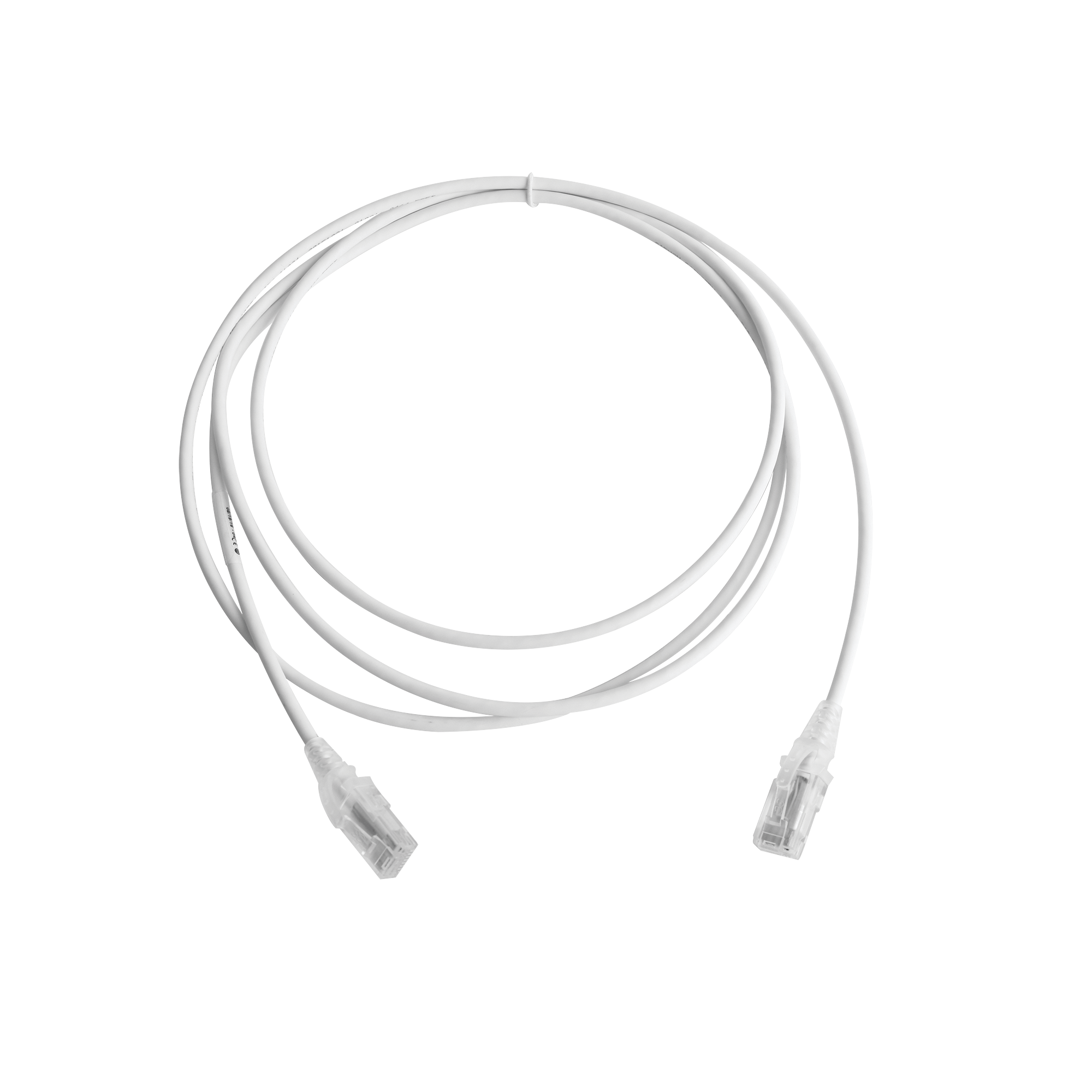 Patch Cord MC6 Modular Cat6 UTP, CM/LS0H, 7ft, Color Blanco, Diámetro Reducido (28AWG), Versión Bulk (Sin Empaque Individual)