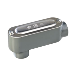 Caja oval roscada tipo LB de 1 1/4 (31.8 mm) incluye tapa y tornillos.
