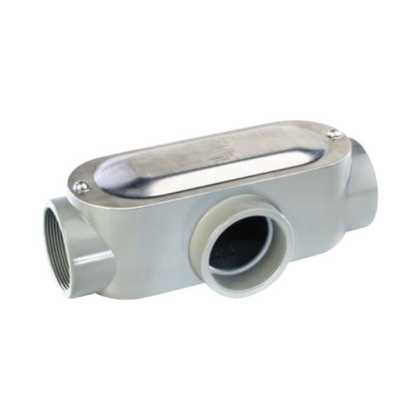 Caja oval roscada tipo T de 2 (50.8) incluye tapa y tornillos.