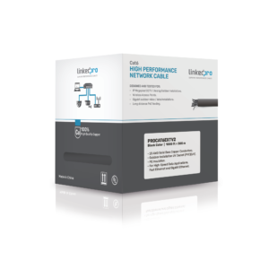 Bobina de cable de 305 Metros Cat6+ CALIBRE 23 Exterior Blindado tipo FTP para CLIMAS EXTREMOS, UL, color Negro