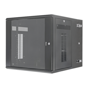 Gabinete PanZone de Montaje en Pared, de 19in, Puerta con Ventana de Seguridad, 12 UR, 762mm de Profundidad, Color Negro