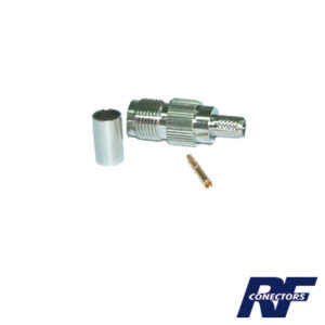 Conector TNC Hembra de Anillo Plegable para Cables RG-8/X, LMR-240, Grupo X, Níquel/ Oro/ Delrin.
