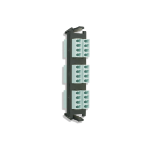 Placa acopladora de Fibra Óptica Quick-Pack, Con 6 Conectores LC Quad (24 Fibras), Para Fibra Multimodo, Aqua