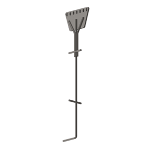 Ancla de Piso Tipo Paleta 7 Orificios para Retenida. Placa: 3/4, Redondo: 1, Altura: 210 cm. Galv. Inmersión.