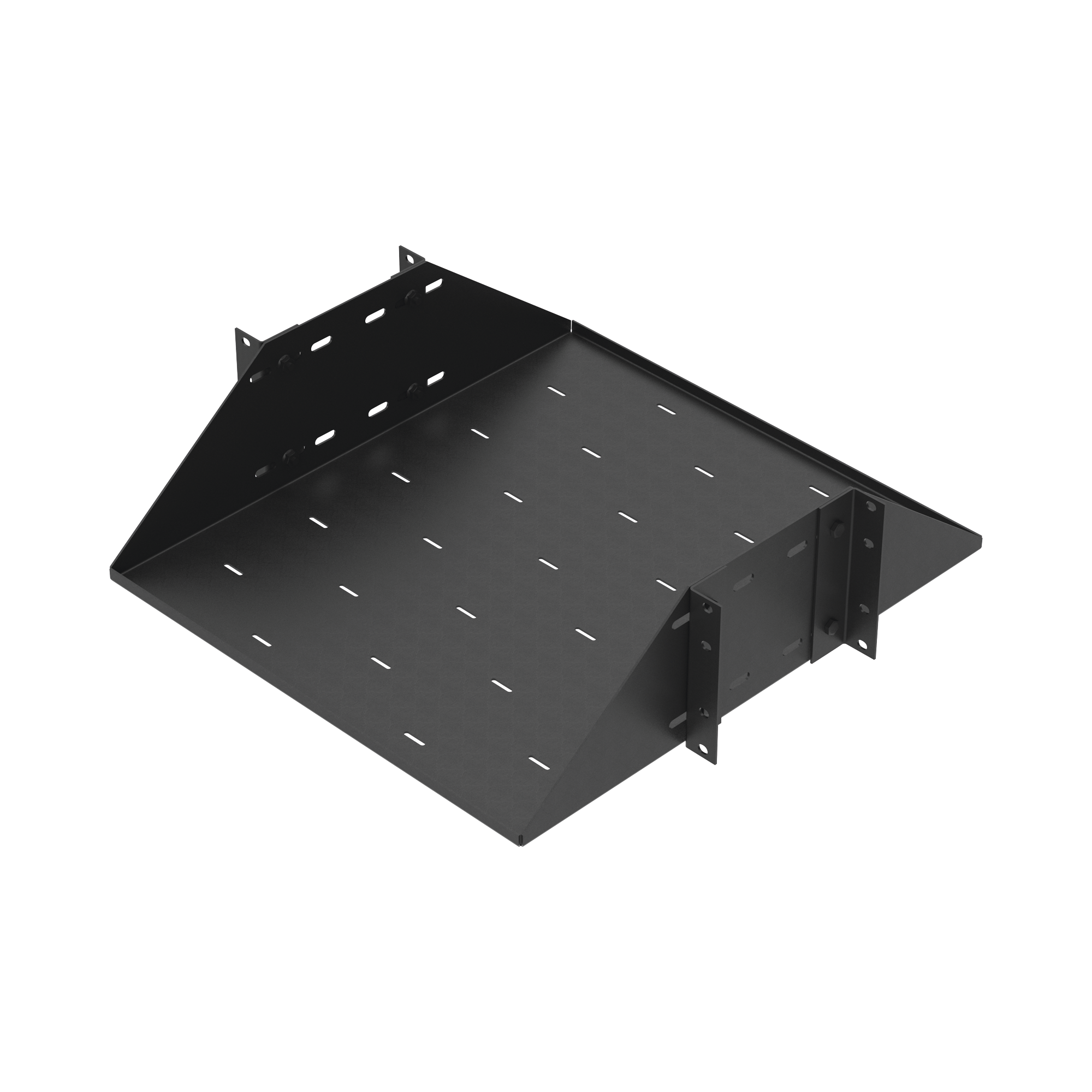 Charola para Soportar Equipos en Rack de 19, Profundidad Ajustable hasta 484 mm. 150 Kg de Carga, Compatible con Racks de Doble Perforación, 3U