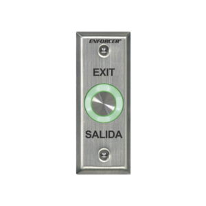 Botón de salida con aro iluminado color verde y rojo / IP65 / Buzzer / función toggle (enclavado) / Función temporizado / dos salidas de contacto NC/NO/ placa de acero inoxidable