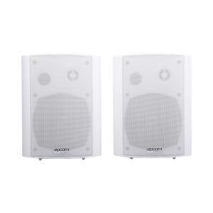Altavoces Amplificada de Montaje en Pared 5+1.5 | RMS 20W@8ohms y Pasivo 20W | Material ABS | Reja Metálica | Bracket de Metal | Color Blanco
