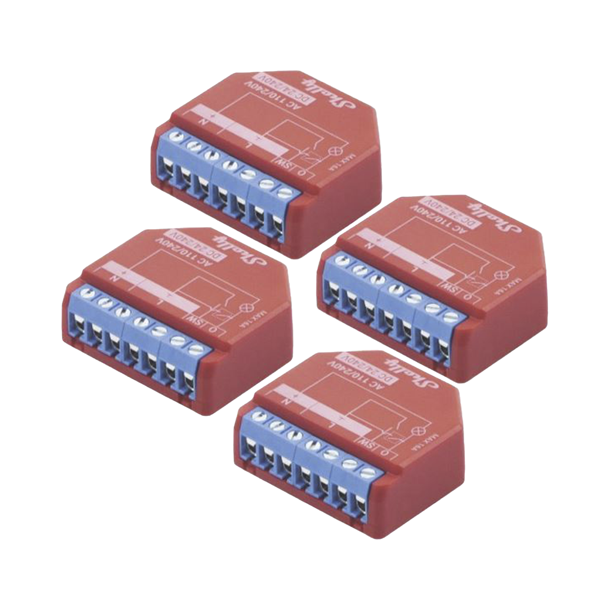 KIT de 4 piezas Relevador inalámbrico inteligente 16A, 110-230 V, medición de consumo, compatible con asistente de voz Alexa, Google Home