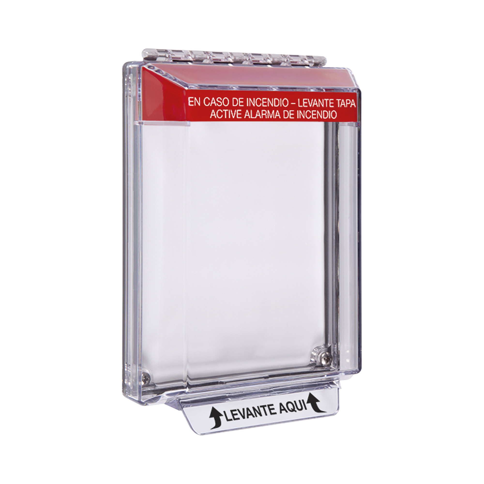 Cubierta Universal Transparente, de Bajo Perfil, Texto de Incendio en Español, Notificación Audible y Visible
