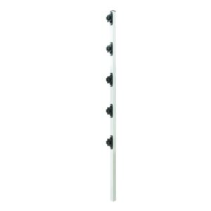 Poste de Paso de 1.2m para Cerca Electrificada de PTR Cuadrado de Aluminio de 1 de lado con 5 Aisladores Instalados.