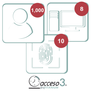 [BAJO PEDIDO] Licencia de 3 años para software Acceso3 TITANIUM / 1000 Empleados / 10 reloj / 8 PC