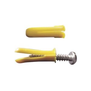 Paquete de 20 taquetes amarillo  1 y 20 tornillos 8mm x 1