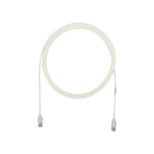 Cable de Parcheo TX6, UTP Cat6, Diámetro Reducido (28AWG), Color Blanco Mate, 1ft