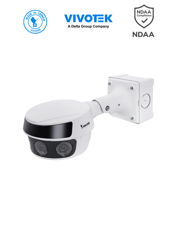 VIVOTEK MS9321-EHV-v2 - Cámara IP panorámica exterior 20 MP, 4 lentes fijos 3.8mm, Smart IR 30mts, WDR PRO, Audio, Smart VCA, Deep Search, Proteccion IP66, NDAA, ONVIF