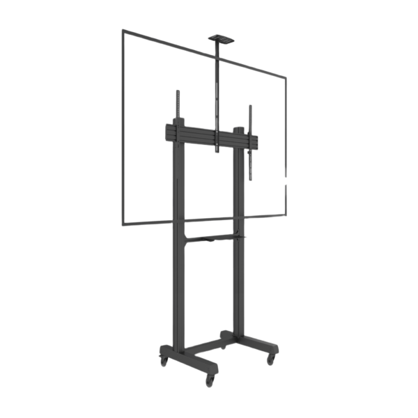 Montaje de Piso Móvil para Pantallas de  65 in a 100 in | vesa 100 x 100 hasta 1000 x 600 | carga maxima soportada 120kg| Fabricado en aluminio y acero