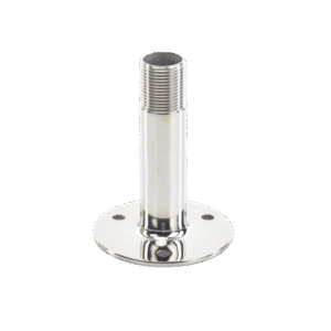 Montaje recto de acero inoxidable de 4 pulgadas de alto y 3 de base.