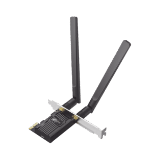 Adaptador  PCIe inalámbrico doble banda AX1800 Mbps / Seguridad Inalámbrica WPA3 /Antena de alta ganancia / Tecnología MU-MUMO 2X2 / Soporte de perfil bajo y Altura completa / Bluetooth 5.2