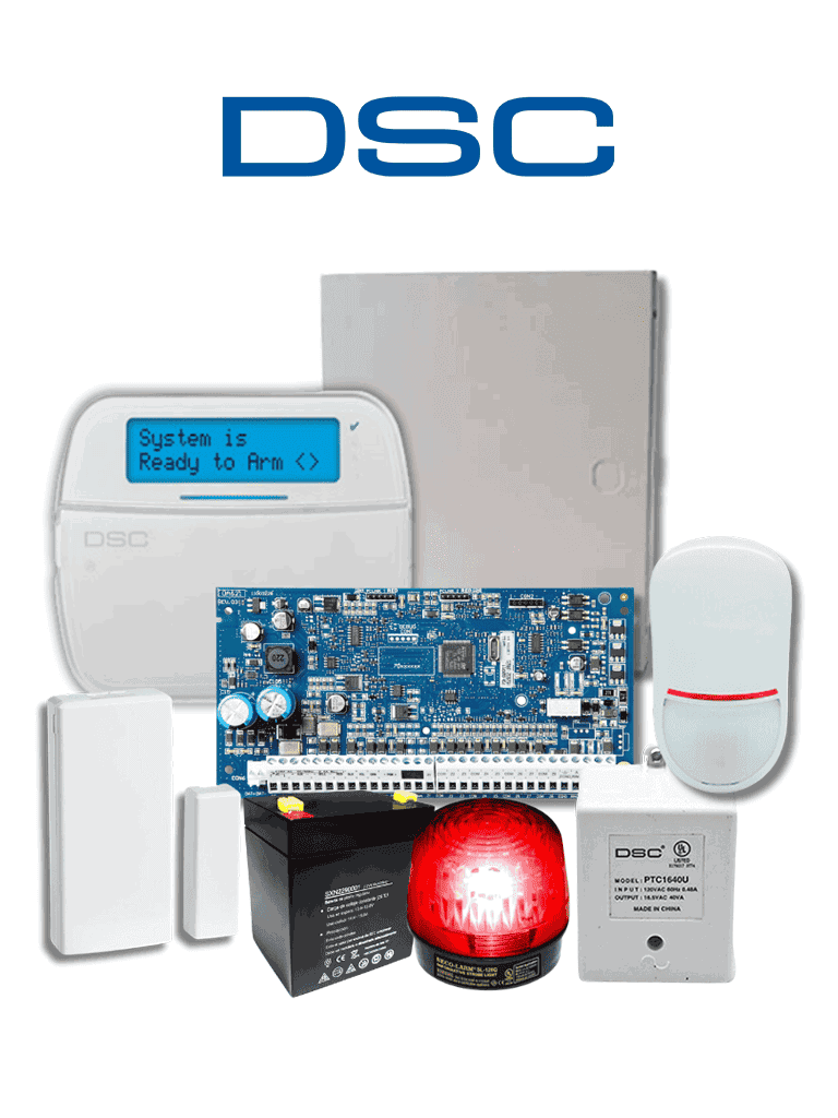 DSC SEEDPACK EXCLUSIVO TALLERES- Paquete para desarrollo instaladores de alarmas serie NEO con 32 Zonas Inalámbricas / Panel HS2032 / Teclado LCD Alfa HS2LCDRF9N/ Gabinete / 1 Contacto PG9303 / PIR LC200 / Transformador / 1 Estrobo /con Batería #TALLER