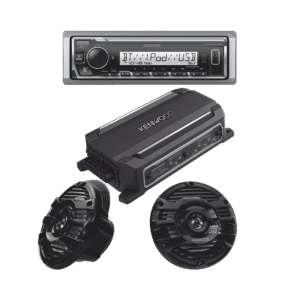 Kit de estéreo con Bluetooth KMR-M332BT | Amplificador KAC-M5014  | más Par de bocinas KFC-1653MRB