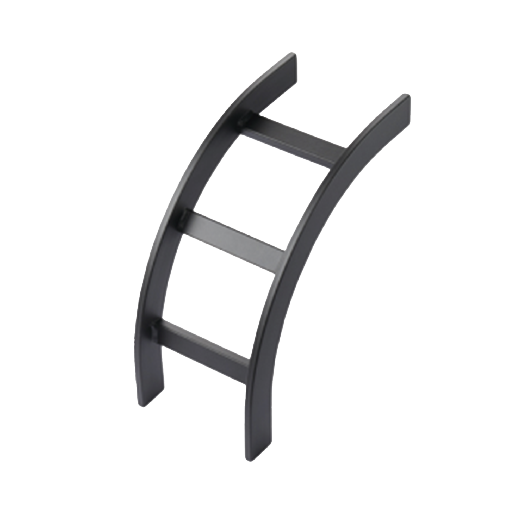 Accesorio de Escalerilla Curva Vertical (Bajada) Exterior, 12 in de Ancho, de Acero, Color Negro