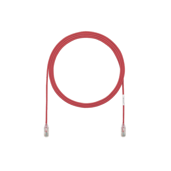 Cable de Parcheo TX6, UTP Cat6, Diámetro Reducido (28AWG), Color Rojo, 10ft