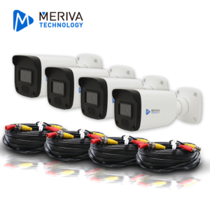 KIT BASICO HD MERIVA TECHNOLOGY MBASH4KIT / INCLUYE 4 CAMARAS BULLET AHD 2MP LENTE FIJO 2.8MM MBASHD2202+ 4 CABLES DE VIDEO ARMADOS 18MTS CONECTORES BNC MVA-HDCB18