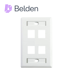 Belden ax102249 Placa De Pared (Faceplate) Belden Ax102249 / Interior / Blanco / 4 Puertos / Pieza