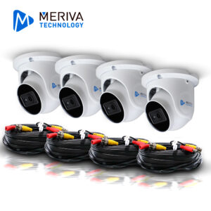KIT BASICO HD MERIVA TECHNOLOGY MBASH42MPKIT / INCLUYE 4 CAMARAS DOMO AHD 2MP LENTE FIJO 2.8MM MBASHD3202 + 4 CABLES DE VIDEO ARMADOS 18MTS CONECTORES BNC MVA-HDCB18