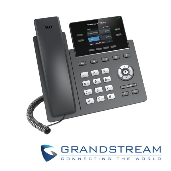 TELEFONO IP GRADO CARRIER GRANDSTREAM MODELO GRP2612 2 CUENTAS SIP 4 TECLAS MULTI FUNCION PANTALLA LCD DE 320X240 DOS PUERTOS ETHERNET 10/100 PLACA FRONTAL INTERCAMBIABLE 16 TECLAS BLF DIGITALES NO SOPORTA POE INCLUYE ADAPTADOR 5V 600MA