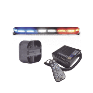 Kit de Sirena, Bocina y Torreta de 47, Serie 16 con 300 LEDs, Dual Color, Frente: Rojo/Blanco, Azul/Blanco, Trasero: Rojo/Ámbar, Azul/Ámbar