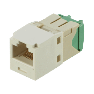 Conector Jack RJ45 Estilo TG, Mini-Com, Categoría 6, de 8 posiciones y 8 cables de Calibre 28/30 AWG, Color Blanco