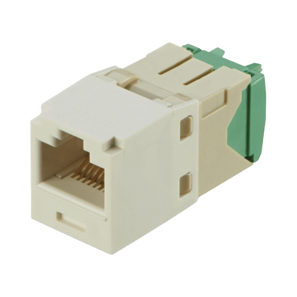 Conector Jack RJ45 Estilo TG, Mini-Com, Categoría 6, de 8 posiciones y 8 cables de Calibre 28/30 AWG, Color Blanco