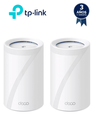 TP-LINK DECO BE65 (2-Pack) - Sistema Mesh WiFi 7 , Wi-Fi 7 de Triple Banda de 11Gbps , 4 puertos 2.5Gbps , Multi-Link Operation (MLO) , Canales de 320Mhz , Banda de 6Ghz , Protección con HomeShield, Conecta más de 200 dispositivos.