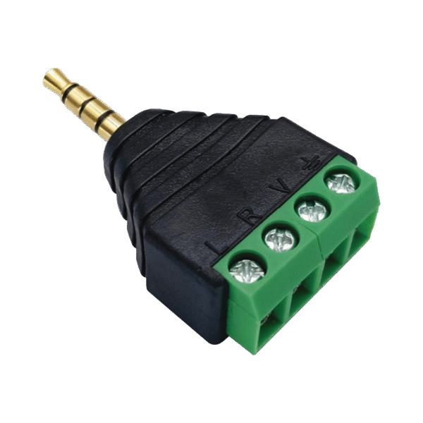 Conector de audio de 3.5mm macho a terminal de tornillo de 4 pines