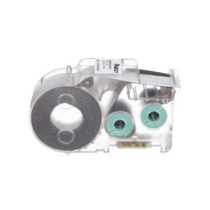 Casete de Etiquetas de Poliolefina de Cinta Continua, Tubo Termocontráctil, 11.2 mm de Ancho, 2.4 m de largo, Para Cables de 2 a 6.4 mm (16-10 AWG) de Diámetro, Color Blanco
