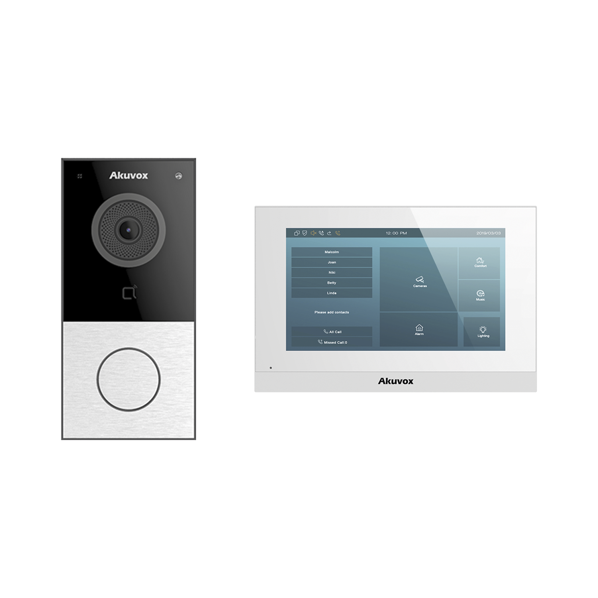 Kit de Videoportero Akuvox WIFI/ Monitor Linux de 7 Pulgadas/ 100% en la Nube / POE / Bluetooth / NFC / Lector de Tarjetas MIFARE / ONVIF / IP65 / Cámara 2 MP / Botón con Iluminación / Control de 1 Puerta / Entradas de Alarma