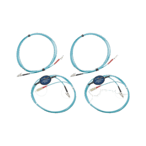 Kit de Cables de Referencia de Comprobación Multimodo CertiFiber® Pro, Para Fibras con Conectores LC de 50µm (2 SC/LC metálico, 2 LC/LC metálico), de 2 Metros