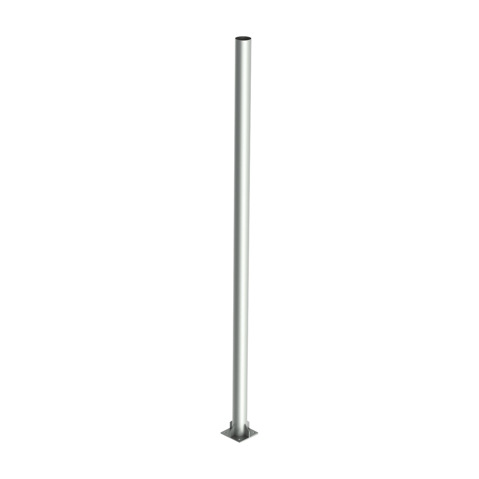 Poste de Acero Galvanizado para Videovigilancia, 1.5 m de altura.