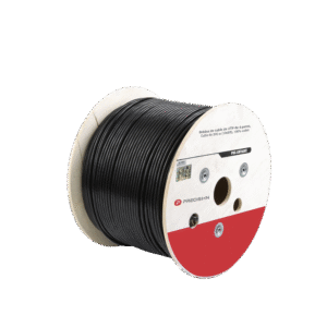 Bobina de cable de UTP de 4 pares Cat5e de 305 m (1000 ft), 100% Cobre, LDPE Resistente a rayos UV Relleno de Gel, Color Negro, 24 AWG, Uso en Exterior,  Para Aplicaciones de Voz, Datos y Video