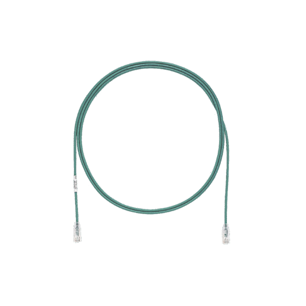 Cable de Parcheo TX6, UTP Cat6, Diámetro Reducido (28AWG), Color Verde, 10ft