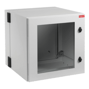 Gabinete Industrial ProTek de Puerta con Ventana, Protección NEMA Tipo 4/12/4X; IP55; IK10, Abatible, Fabricado en Acero, 12 UR, Color Gris Claro
